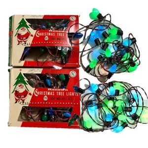 Vintage Renown 2,Sets Christmas Lights in Boxes Almost All Are Working